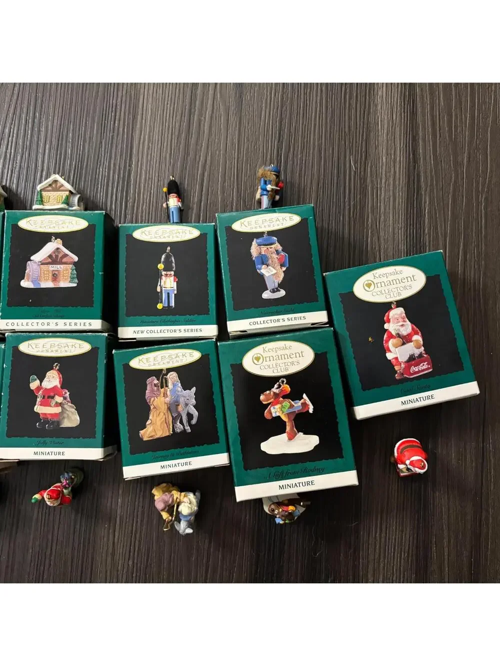 Vintage 90's Hallmark Collectors Mini Ornaments Lot of 20 Santa Cottage Reindeer